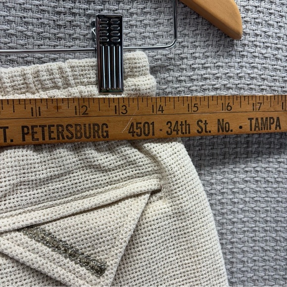 POL Two Piece Cream Knit Vest Shorts Women Small- Tweed Beach Boho Quiet Luxury - Picture 14 of 16